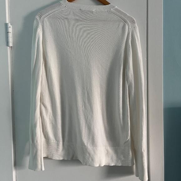 Madewell Cotton Crewnneck Sweater, White, L - Picture 6 of 7